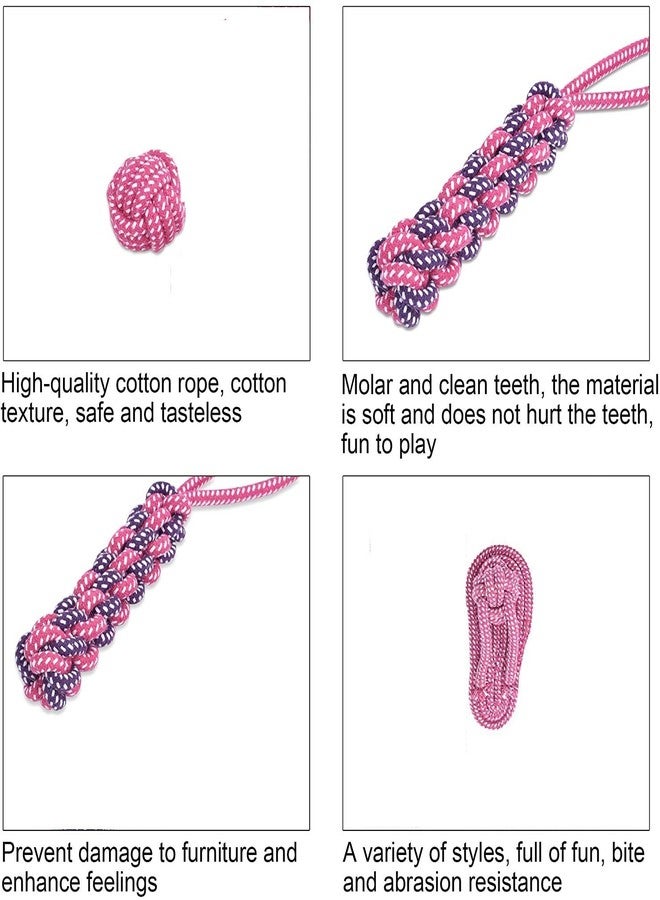 THE DDS STORE Dog Rope Chew Toys Set Braided Cotton Teeth Cleaning Chewers for Puppies,Small,Medium Dogs Durable Teething Ropes,Tug of War Ball Training Playing (Ball+ Dummy+Slipper) - Image 4